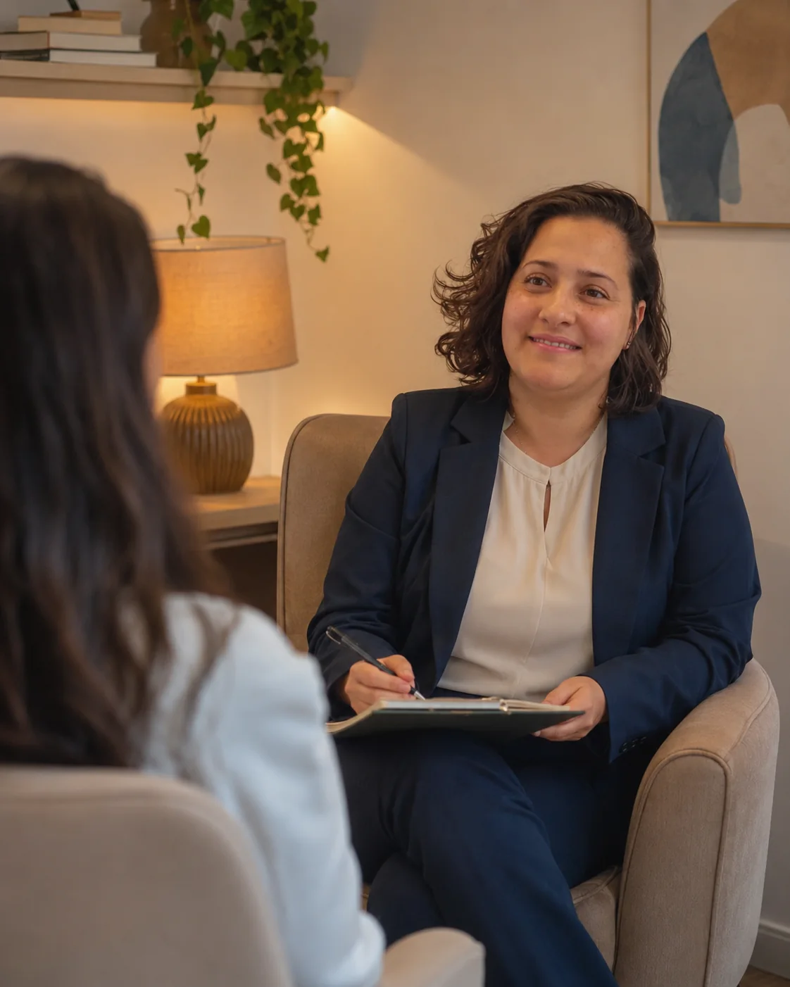 Priscila Cocco em atendimento psicológico